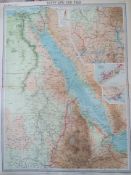 Antique Map Egypt & Nile with inset Maps of Alexandria & Aden Abyssinia Sudan.