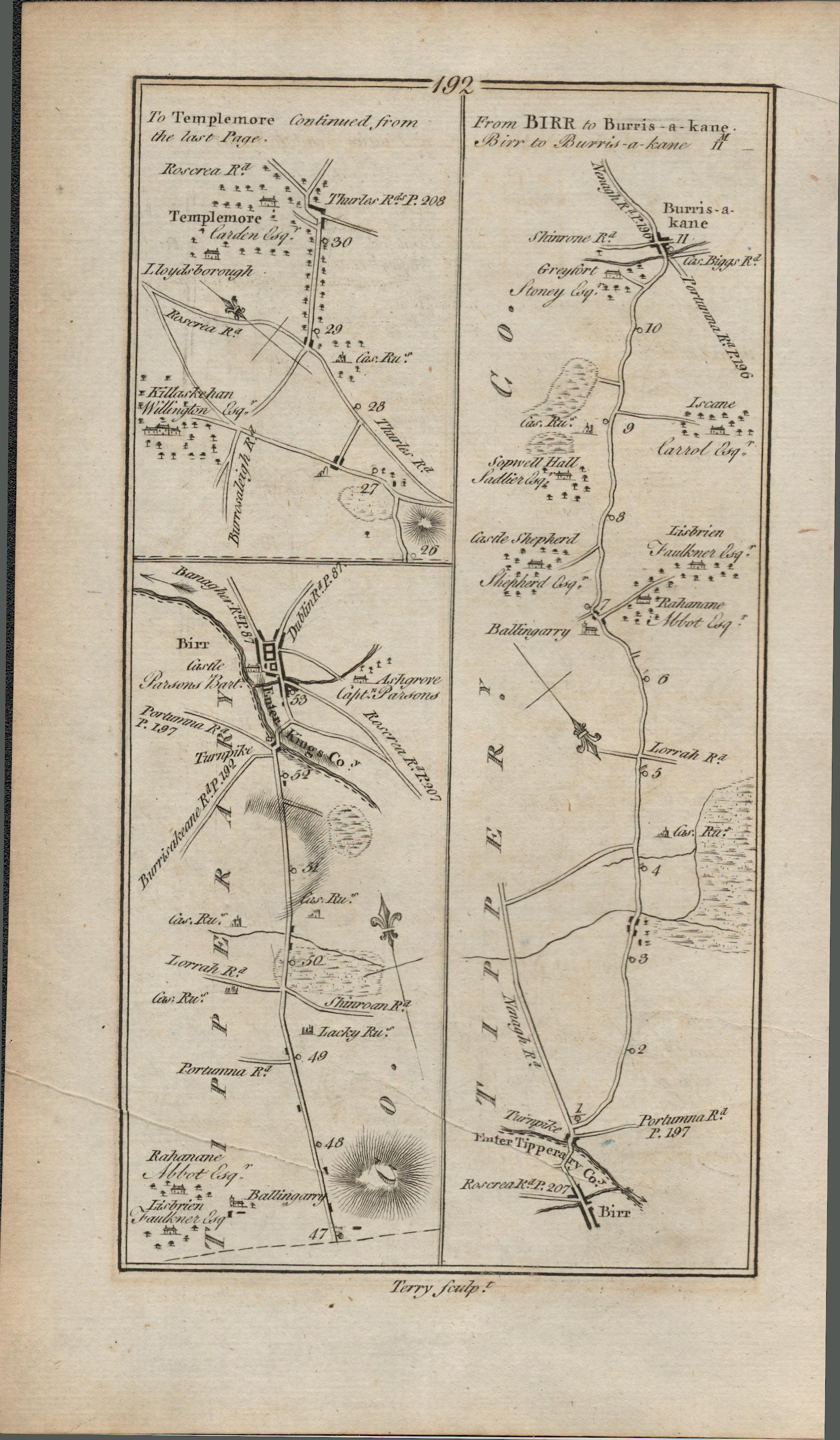 Taylor & Skinner 1777 Ireland Map Tipperary Nenagh Templemore Birr. - Image 2 of 2