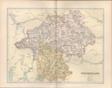 Kendal Windermere Bowness Ambleside Arnside Victorian Map.