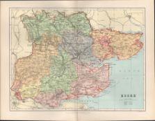 Essex Southend Harlow Braintree Victorian 1894 Antique Map.