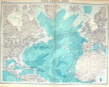 Antique Map North Atlantic Ocean Canada British Isles Greenland.