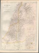 Syria Palestine & the Hauran Antique Victorian 1882 Blackie Map.