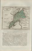 Wales Carnarvonshire 1783 Francis Grose Copper Plate County Map.
