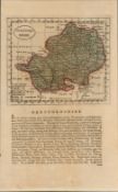 Hertfordshire 1783 Francis Grose Copper Plate Coloured County Map.