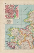 Ireland Galway Mayo Sligo Donegal Belfast Antique Map-96.