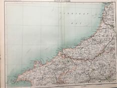 Victorian Antique 1897 Map Wales Aberystwyth Llandudno Cardigan Newport.