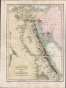 Aegyptus Egypt Charles Smith’s Coloured Classical Map 1809.