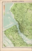 Victorian Map Liverpool Environs Bootle, Birkenhead, Wirral, Aintree, Etc