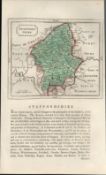 Staffordshire Antique 1783 Francis Grose Copper Plate County Map.