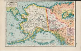 Alaska & The Yukon Coloured Victorian Antique Map-417.