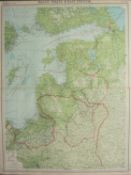 Antique Bartholomew Coloured Map Baltic States & East Prussia.