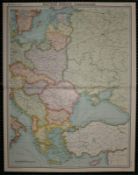 Antique Map Eastern Europe Communications Greece Romania Hungary Austria.