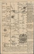 Britannia Depicta E Bowen c1730 Map Gloucester Abingdon Farringdon Monmouth.