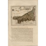 Cornwall Antique 1783 F Grose Copper Hand Coloured Plate County Map.