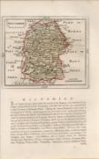 Wiltshire Antique 1783 Francis Grose Copper Plate Coloured County Map.