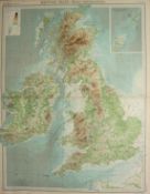 Antique Map Bartholomew British Isles Inset Orkney and Shetland Islands.