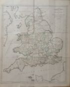 1783 Francis Grose Rare Antique Large Coloured Map of England and Wales.