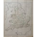 1783 Francis Grose Rare Antique Large Coloured Map of England and Wales.