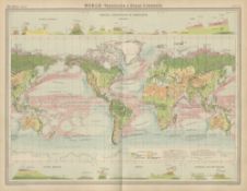 Antique John Bartholomew Map Vegetation and Ocean Currents .