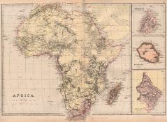 Africa, Mauritius, Bourbon and Natal Victorian 1882 Blackie Map.
