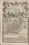 Britannia Depicta E Bowen c1730 Map Buxton, Derby Frodsham Dunham.