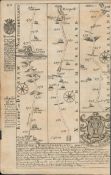 Britannia Depicta E Bowen c1730 Map Arms of the City of Durham & Newcastle.