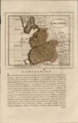 Lancashire 1783 F Grose Copper Hand Coloured Plate County Map.