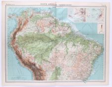 Antique Map Northern South America Andean States Amazon Forrest.