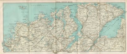 Donegal Northern County Section Detailed Antique Coloured Map.