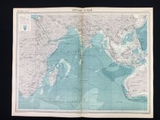 Antique Map Indian Ocean Shipping Routes, Currents & Depths.