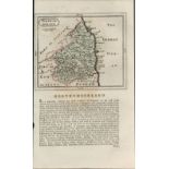 Northumberland 1783 Francis Grose Copper Plate Coloured County Map.