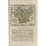 Leicestershire 1783 Francis Grose Copper Coloured Plate County Map.