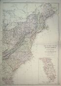 USA Atlantic States Appalachians Florida Etc Antique 1882 Blackie Map.