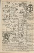 Britannia Depicta E Bowen c1730 Map Stonehenge Bridgwater Torrington Moulton.