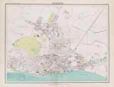 Victorian Antique 1897 Large Detailed Street Map Eastbourne Sussex.