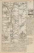 Britannia Depicta E Bowen c1730 Map Lichfield Rugeley Stone Darleston, Nantwich.