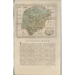 East Midlands Antique 1783 Francis Grose Copper Plate County Map.