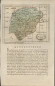 East Midlands Antique 1783 Francis Grose Copper Plate County Map.