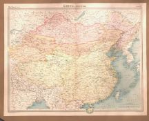 Antique Map China Political Tibet Sin Kiang Inner/Outer Mongolia.