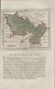 Wales Denbighshire 1783 Francis Grose Copper Plate Coloured County Map.