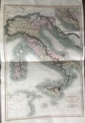 Ancient Italia Et Sicilia Italy Rare Smiths Classical Atlas Map 1809.