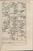 Britannia Depicta E Bowen c1730 Map Wales Tregynon Newtown Wells, Brecon.