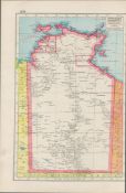 Australia Northern Territory Coloured Antique Victorian Map-355.