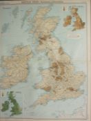 Antique John Bartholomew Map British Isles Railways and Industries.