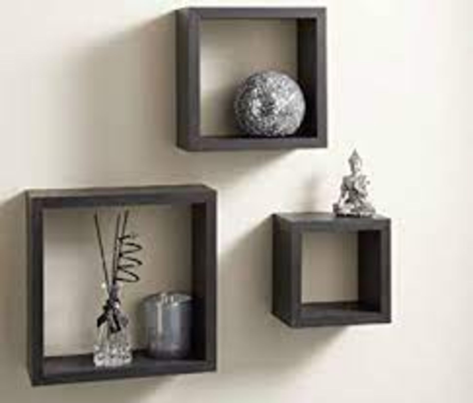 3 Floating Wall Cube Shelfs In Black