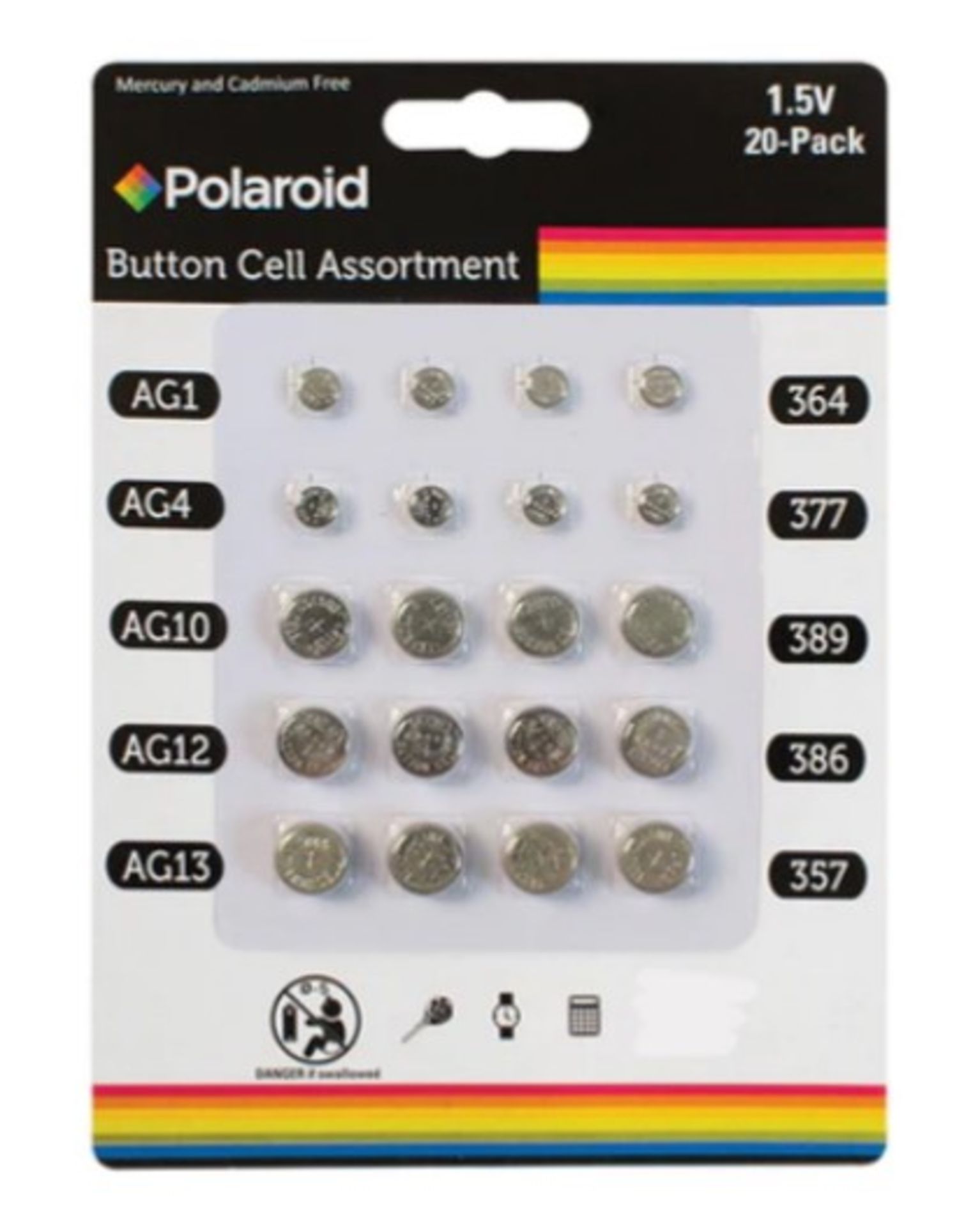 50 x Packs of 20 Assorted Button Cell Batteries RRP £5.49 Each