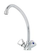 Savo Chrome Effect Kitchen Twin Lever Tap RRP £35.00