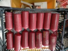 28 x Burgundy Pillar Candles (Some With Floral Design)