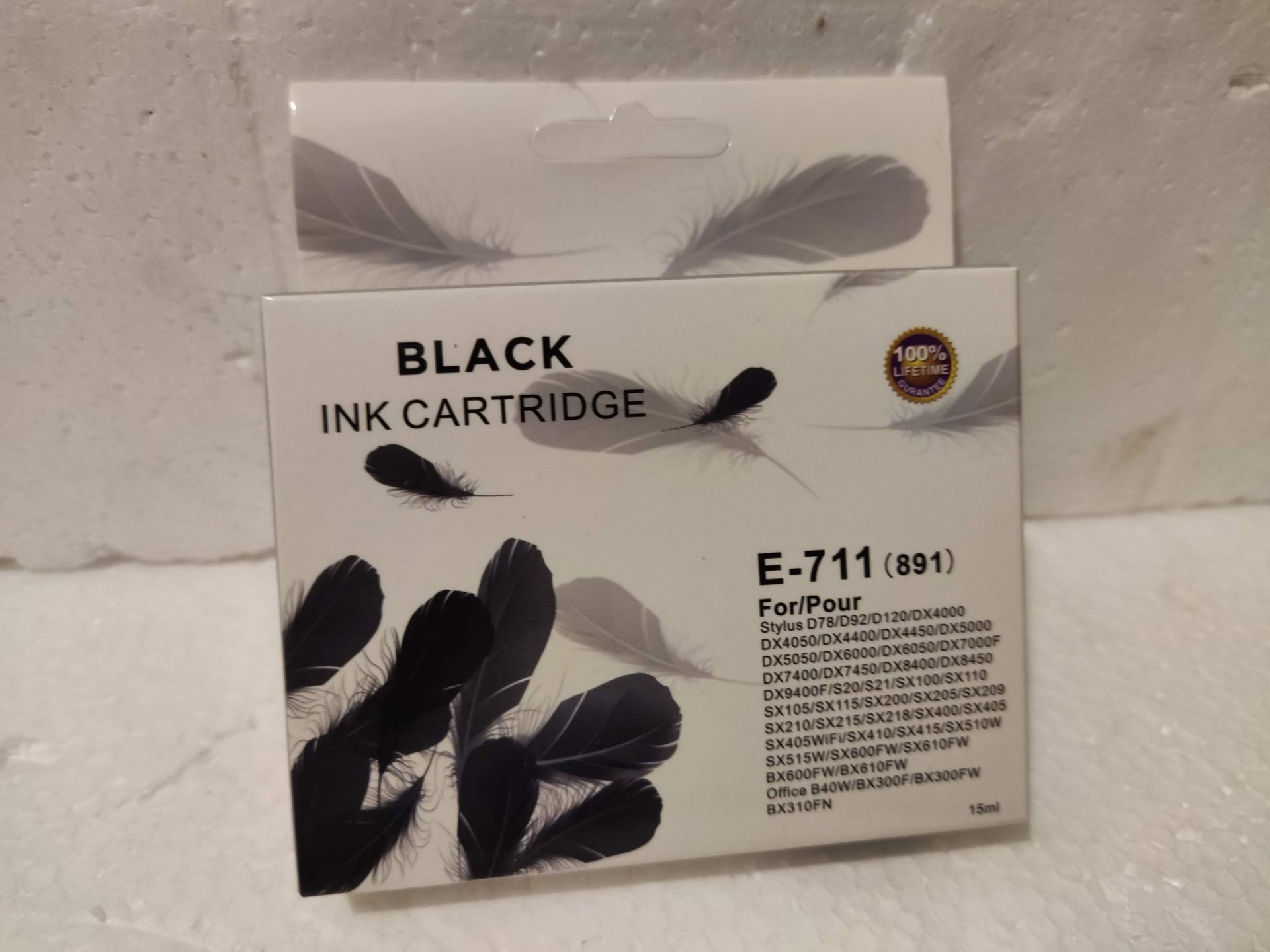 5 Packs of E-711 (891) Ink Cartridge Replacement for Epson T0711 Black.
