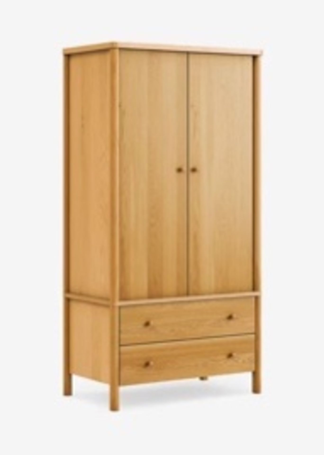 John Lewis Spindle Double Wardrobe Oak 2 drawers RRP £899